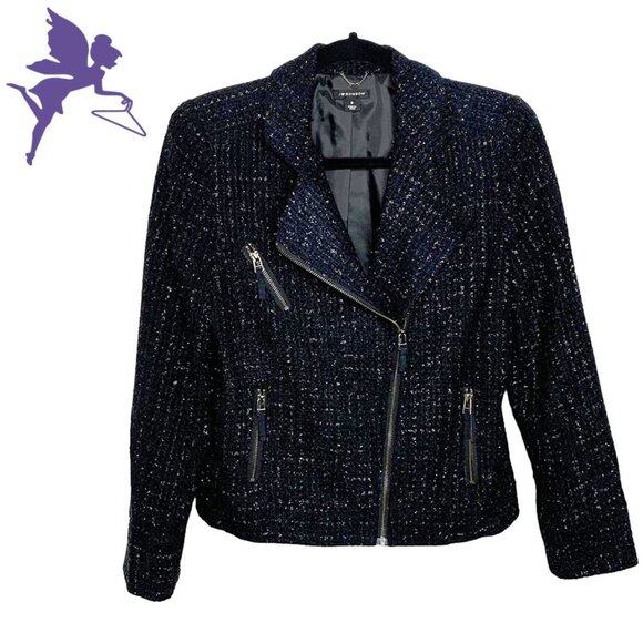 I HEART RONSON Metallic Tweed Biker Jacket - Picture 1 of 7